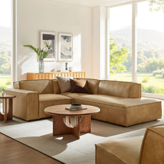 Restore Toast 3-Piece Vegan Leather Modular L-Shaped Sectional Sofa - 82.3x96.6" - Ornate Home