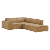 Restore Toast 3-Piece Vegan Leather Modular L-Shaped Sectional Sofa - 82.3x96.6" - Ornate Home