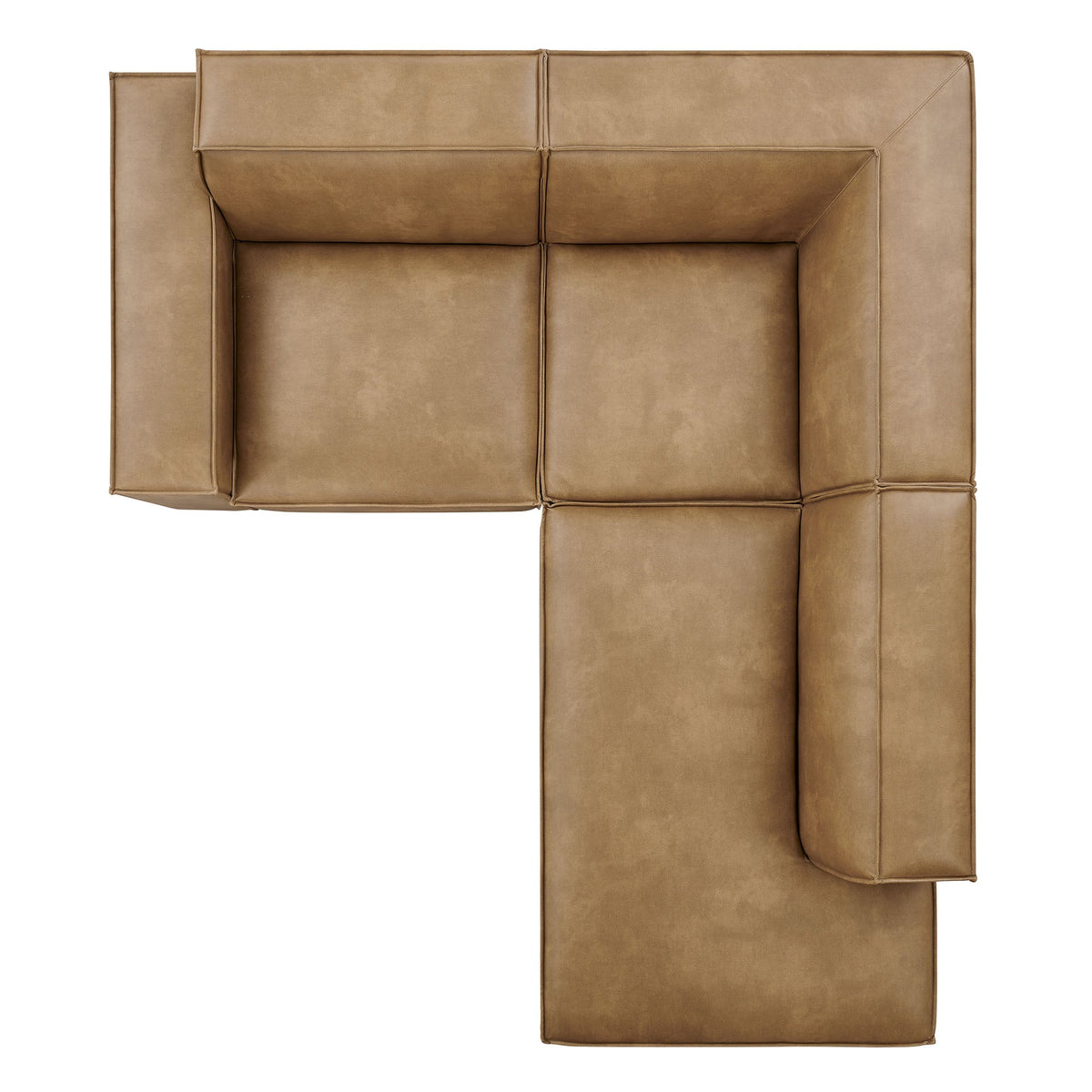 Restore Toast 3-Piece Vegan Leather Modular L-Shaped Sectional Sofa - 82.3x96.6" - Ornate Home