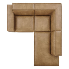 Restore Toast 3-Piece Vegan Leather Modular L-Shaped Sectional Sofa - 82.3x96.6" - Ornate Home