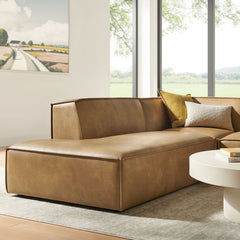 Restore Toast 3-Piece Vegan Leather Modular L-Shaped Sectional Sofa - 82.3x96.6x28" - Ornate Home