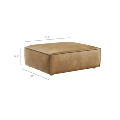 Restore Toast 3-Piece Vegan Leather Modular Loveseat with Ottoman - Ornate Home