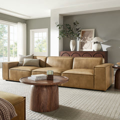 Restore Toast 3-Piece Vegan Leather Modular Sofa Set - Ornate Home