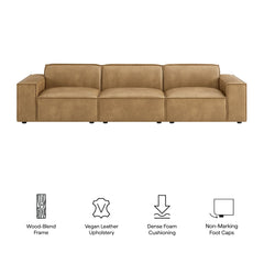 Restore Toast 3-Piece Vegan Leather Modular Sofa Set - Ornate Home
