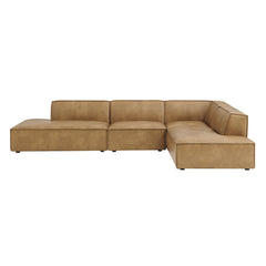 Restore Toast 4-Piece Vegan Leather Modular L-Shaped Armless Sectional Sofa - Ornate Home