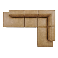 Restore Toast 4-Piece Vegan Leather Modular L-Shaped Armless Sectional Sofa - Ornate Home