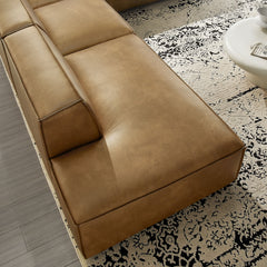 Restore Toast 4-Piece Vegan Leather Modular L-Shaped Armless Sectional Sofa - Ornate Home