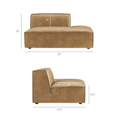 Restore Toast 4-Piece Vegan Leather Modular L-Shaped Armless Sectional Sofa - Ornate Home