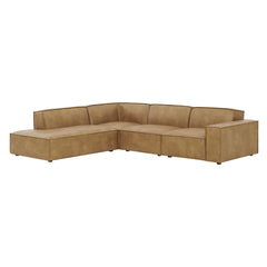 Restore Toast 4-Piece Vegan Leather Modular L-Shaped Sofa - 96.5x117.3" - Ornate Home