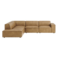 Restore Toast 4-Piece Vegan Leather Modular L-Shaped Sofa - 96.5x117.3" - Ornate Home