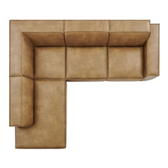 Restore Toast 4-Piece Vegan Leather Modular L-Shaped Sofa - 96.5x117.3" - Ornate Home
