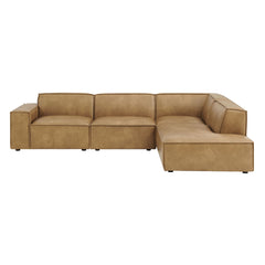 Restore Toast 4-Piece Vegan Leather Modular L-Shaped Sofa - 96.5x117.3x28" - Ornate Home