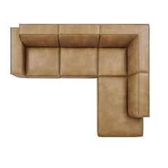 Restore Toast 4-Piece Vegan Leather Modular L-Shaped Sofa - 96.5x117.3x28" - Ornate Home