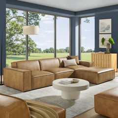 Restore Toast 4-Piece Vegan Leather Modular Sofa Set with Ottoman - Ornate Home