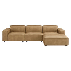 Restore Toast 4-Piece Vegan Leather Modular Sofa Set with Ottoman - Ornate Home