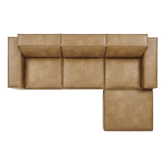 Restore Toast 4-Piece Vegan Leather Modular Sofa Set with Ottoman - Ornate Home
