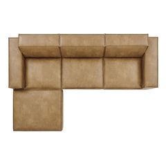 Restore Toast 4-Piece Vegan Leather Modular Sofa Set with Ottoman - Ornate Home