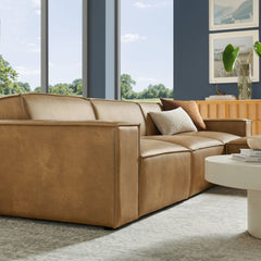 Restore Toast 4-Piece Vegan Leather Modular Sofa Set with Ottoman - Ornate Home