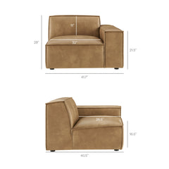 Restore Toast 4-Piece Vegan Leather Modular Sofa Set with Ottoman - Ornate Home