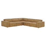 Restore Toast 5-Piece Vegan Leather Modular L-Shaped Sofa - Ornate Home