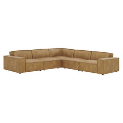 Restore Toast 5-Piece Vegan Leather Modular L-Shaped Sofa - Ornate Home