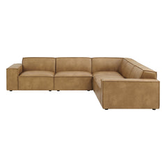 Restore Toast 5-Piece Vegan Leather Modular L-Shaped Sofa - Ornate Home