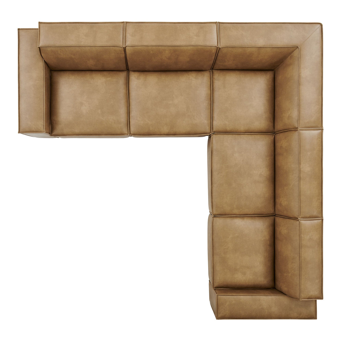 Restore Toast 5-Piece Vegan Leather Modular L-Shaped Sofa - Ornate Home