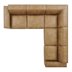 Restore Toast 5-Piece Vegan Leather Modular L-Shaped Sofa - Ornate Home