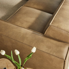 Restore Toast 5-Piece Vegan Leather Modular L-Shaped Sofa - Ornate Home
