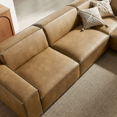 Restore Toast 5-Piece Vegan Leather Modular L-Shaped Sofa - Ornate Home