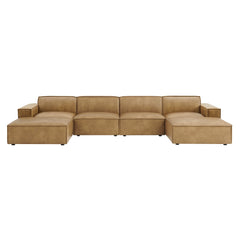 Restore Toast 6-Piece Vegan Leather Modular Sectional Sofa - Ornate Home