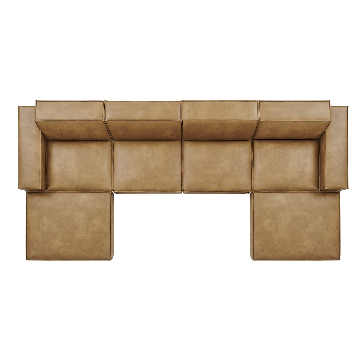 Restore Toast 6-Piece Vegan Leather Modular Sectional Sofa - Ornate Home