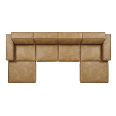 Restore Toast 6-Piece Vegan Leather Modular Sectional Sofa - Ornate Home
