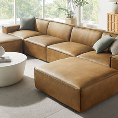 Restore Toast 6-Piece Vegan Leather Modular Sectional Sofa - Ornate Home