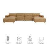 Restore Toast 6-Piece Vegan Leather Modular Sectional Sofa - Ornate Home