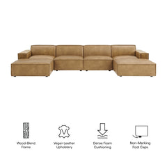 Restore Toast 6-Piece Vegan Leather Modular Sectional Sofa - Ornate Home