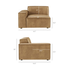 Restore Toast 6-Piece Vegan Leather Modular Sectional Sofa - Ornate Home