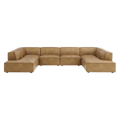 Restore Toast 6-Piece Vegan Leather U-Shaped Armless Sectional Sofa - Ornate Home