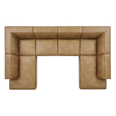 Restore Toast 6-Piece Vegan Leather U-Shaped Armless Sectional Sofa - Ornate Home
