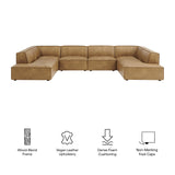 Restore Toast 6-Piece Vegan Leather U-Shaped Armless Sectional Sofa - Ornate Home