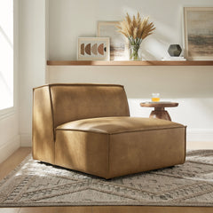 Restore Toast Vegan Leather Armless Modular Chair - Ornate Home