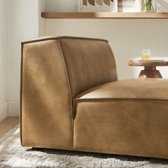 Restore Toast Vegan Leather Armless Modular Chair - Ornate Home
