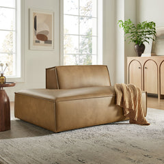 Restore Toast Vegan Leather Left-Facing Armless Modular Chaise - Ornate Home