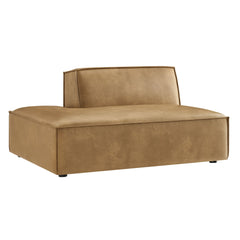 Restore Toast Vegan Leather Left-Facing Armless Modular Chaise - Ornate Home