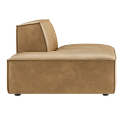 Restore Toast Vegan Leather Left-Facing Armless Modular Chaise - Ornate Home