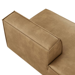 Restore Toast Vegan Leather Left-Facing Armless Modular Chaise - Ornate Home