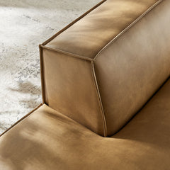 Restore Toast Vegan Leather Left-Facing Armless Modular Chaise - Ornate Home