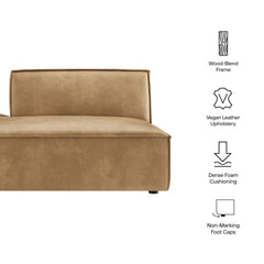 Restore Toast Vegan Leather Left-Facing Armless Modular Chaise - Ornate Home