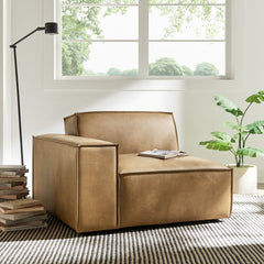 Restore Toast Vegan Leather Left-Facing Modular Lounge Chair - Ornate Home