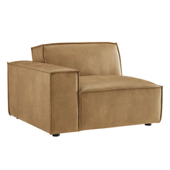 Restore Toast Vegan Leather Left-Facing Modular Lounge Chair - Ornate Home